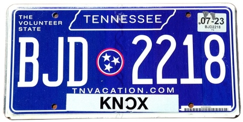 Tennessee 2023 - tablica z USA