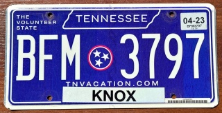 Tennessee 2023 - tablica z USA
