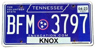 Tennessee 2023 - tablica z USA