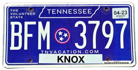 Tennessee 2023 - tablica z USA