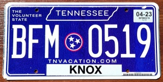 Tennessee 2023 - tablica z USA