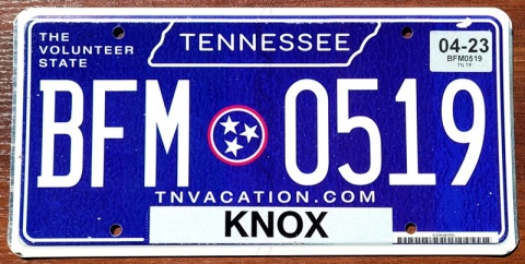 Tennessee 2023 - tablica z USA