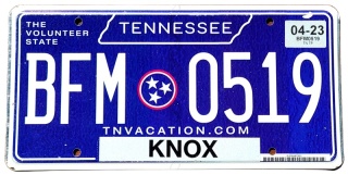 Tennessee 2023 - tablica z USA