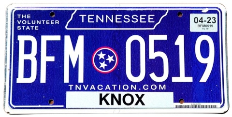 Tennessee 2023 - tablica z USA