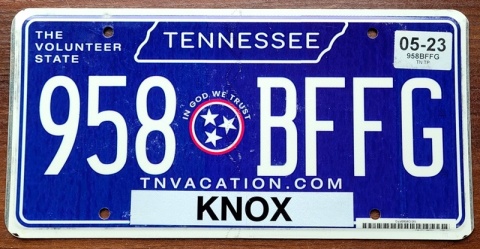 Tennessee 2023 - tablica z USA