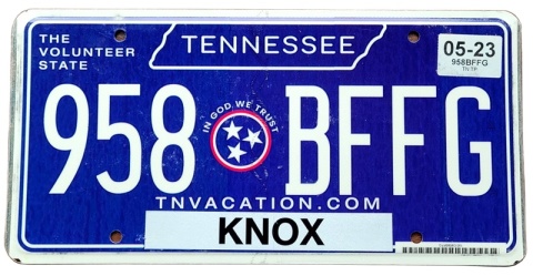 Tennessee 2023 - tablica z USA