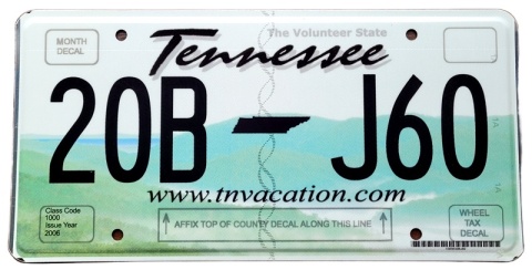 Tennessee - tablica z USA