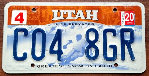 Utah 2020 - tablica z USA
