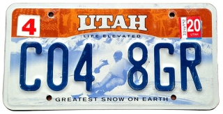 Utah 2020 - tablica z USA