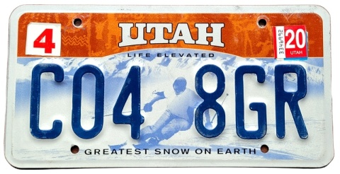 Utah 2020 - tablica z USA