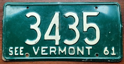 Vermont 1961 - tablica z USA