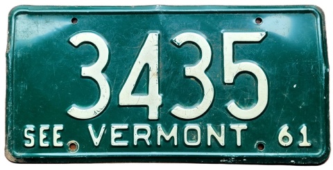 Vermont 1961 - tablica z USA