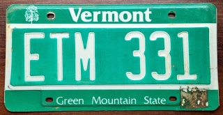 Vermont - tablica z USA
