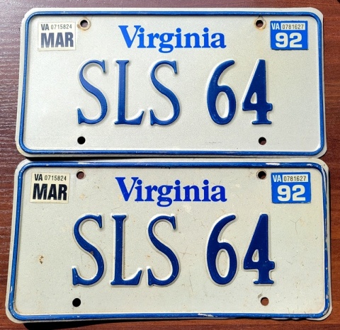 Virginia 1992 SLS para - tablice z USA