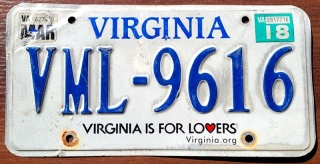 Virginia 2018 - tablica z USA
