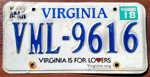 Virginia 2018 - tablica z USA