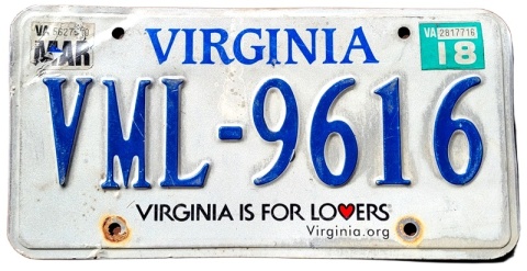 Virginia 2018 - tablica z USA