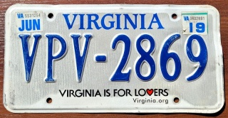 Virginia 2019 - tablica z USA