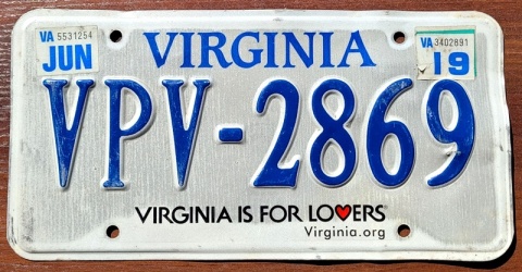 Virginia 2019 - tablica z USA