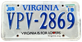 Virginia 2019 - tablica z USA