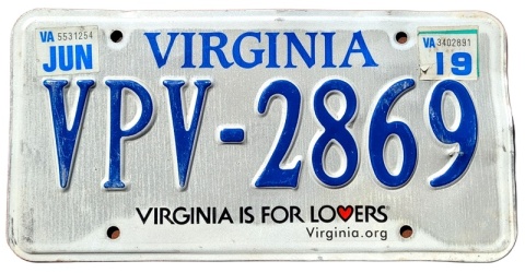 Virginia 2019 - tablica z USA