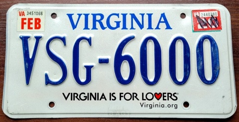 Virginia 2020 - tablica z USA