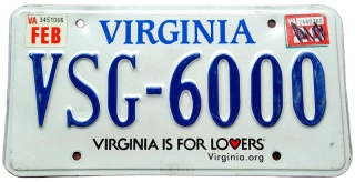 Virginia 2020 - tablica z USA