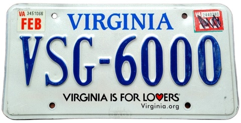 Virginia 2020 - tablica z USA