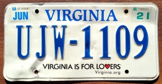Virginia 2021 - tablica z USA