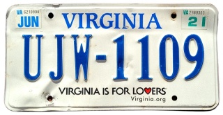 Virginia 2021 - tablica z USA