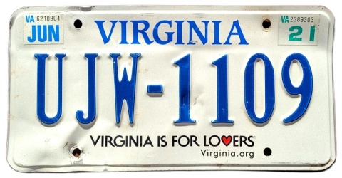 Virginia 2021 - tablica z USA