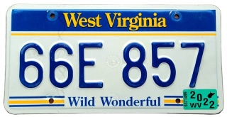 West Virginia 2022 - tablica z USA