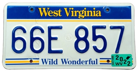 West Virginia 2022 - tablica z USA
