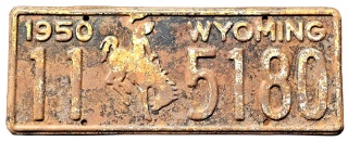 Wyoming 1950 - tablica z USA