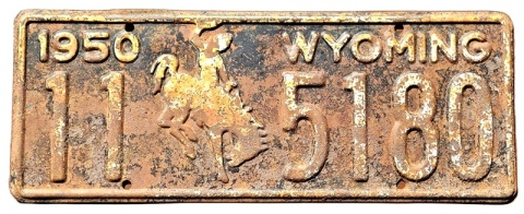 Wyoming 1950 - tablica z USA