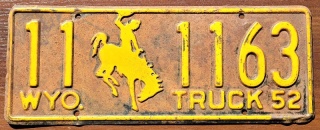 Wyoming 1952 - tablica z USA