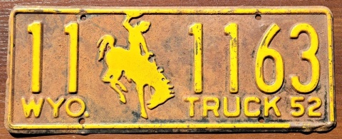 Wyoming 1952 - tablica z USA