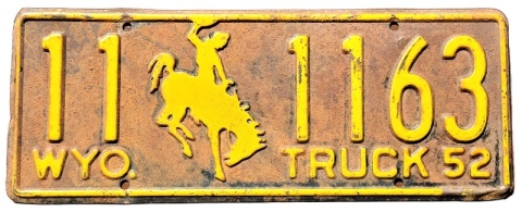 Wyoming 1952 - tablica z USA