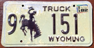 Wyoming 1982 - tablica z USA