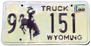 Wyoming 1982 - tablica z USA