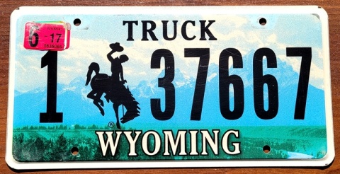 Wyoming 2017 - tablica z USA