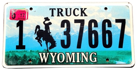 Wyoming 2017 - tablica z USA