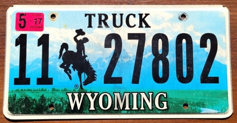 Wyoming 2017 - tablica z USA