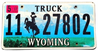 Wyoming 2017 - tablica z USA