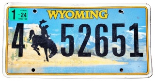 Wyoming 2024 - tablica z USA