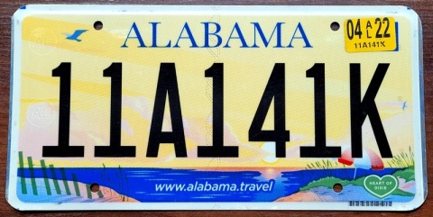 Alabama 2022 - tablica z USA
