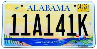 Alabama 2022 - tablica z USA
