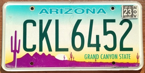 Arizona 2023 - tablica z USA