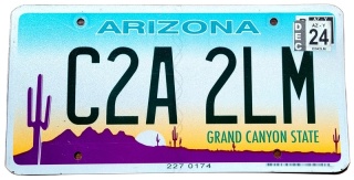Arizona 2024 - tablica z USA
