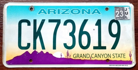 Arizona 2023 - tablica z USA